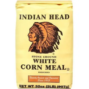 Indian Head Corn Meal Old Fashioned Stone Ground White 2 Lb