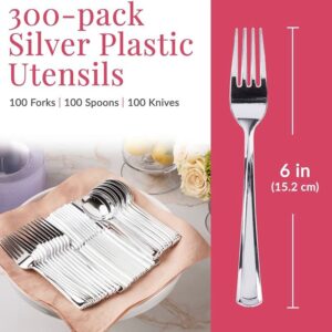Party Dimensions Plastic 300 Count Cutlery Combo Box, Clear, Combo Box, Clear 300 Count